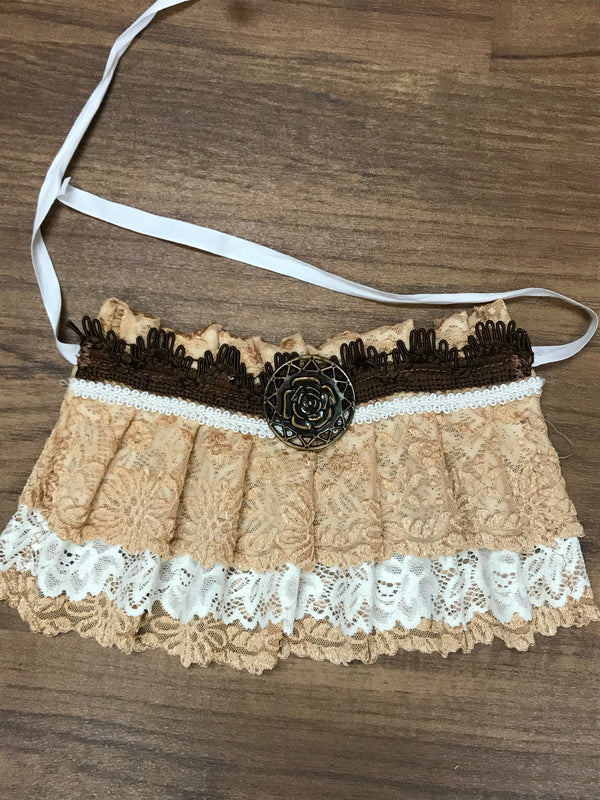 Steampunk Jabot beige, Unikat