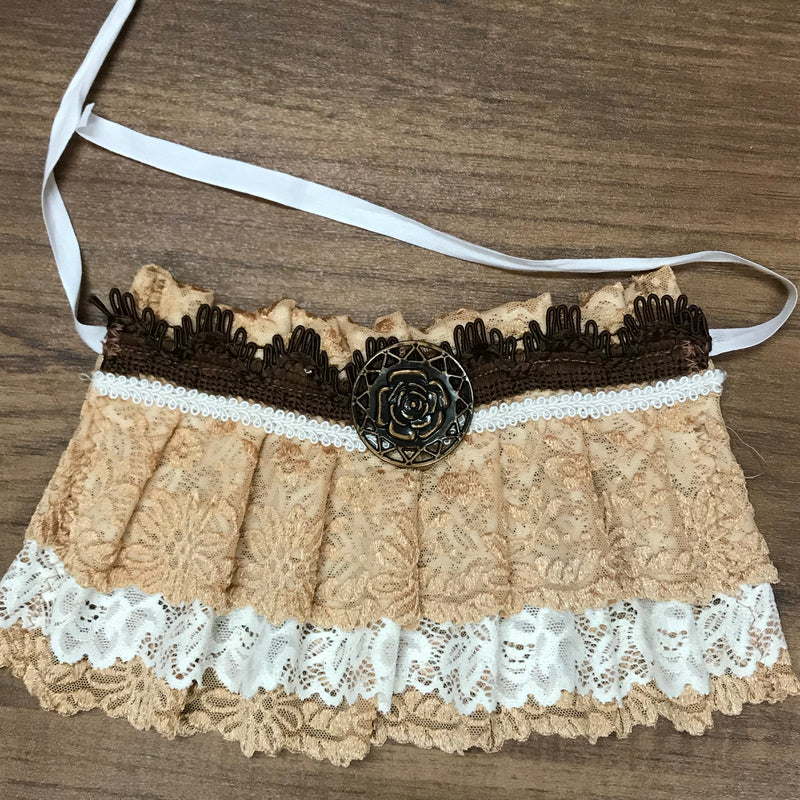 Steampunk Jabot beige, Unikat