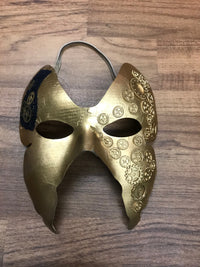 Steampunk Maske mit Zahnrädern, goldfarbend