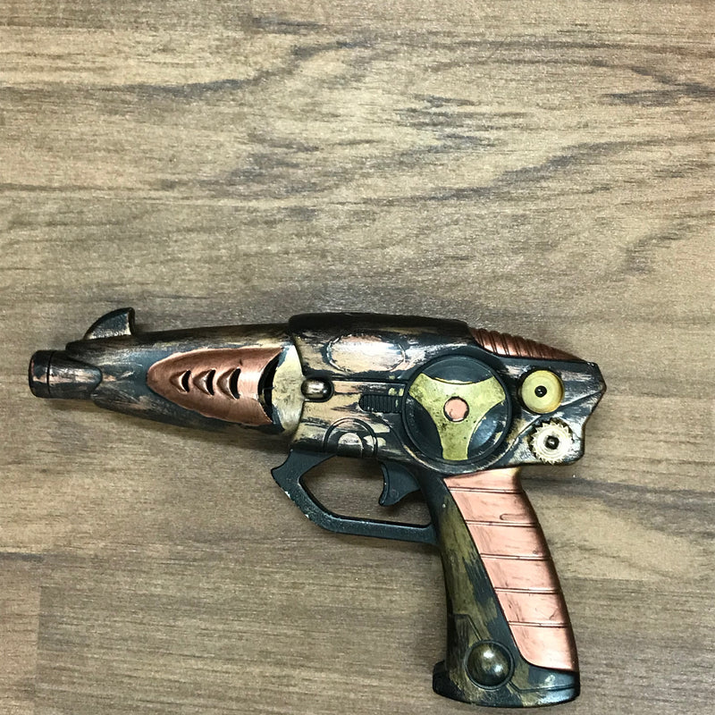Steampunk-Pistole, schwarz/gold/bronze