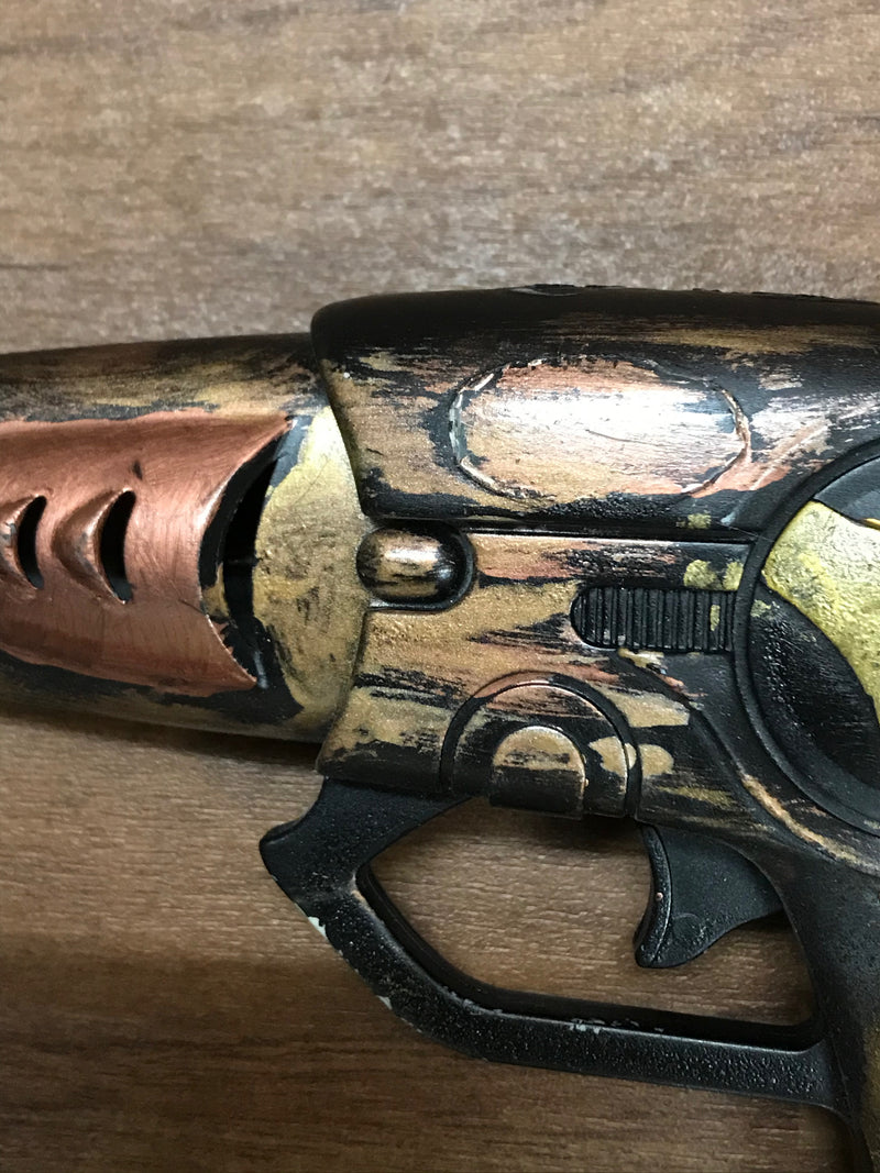 Pistolet Steampunk, noir/or/bronze