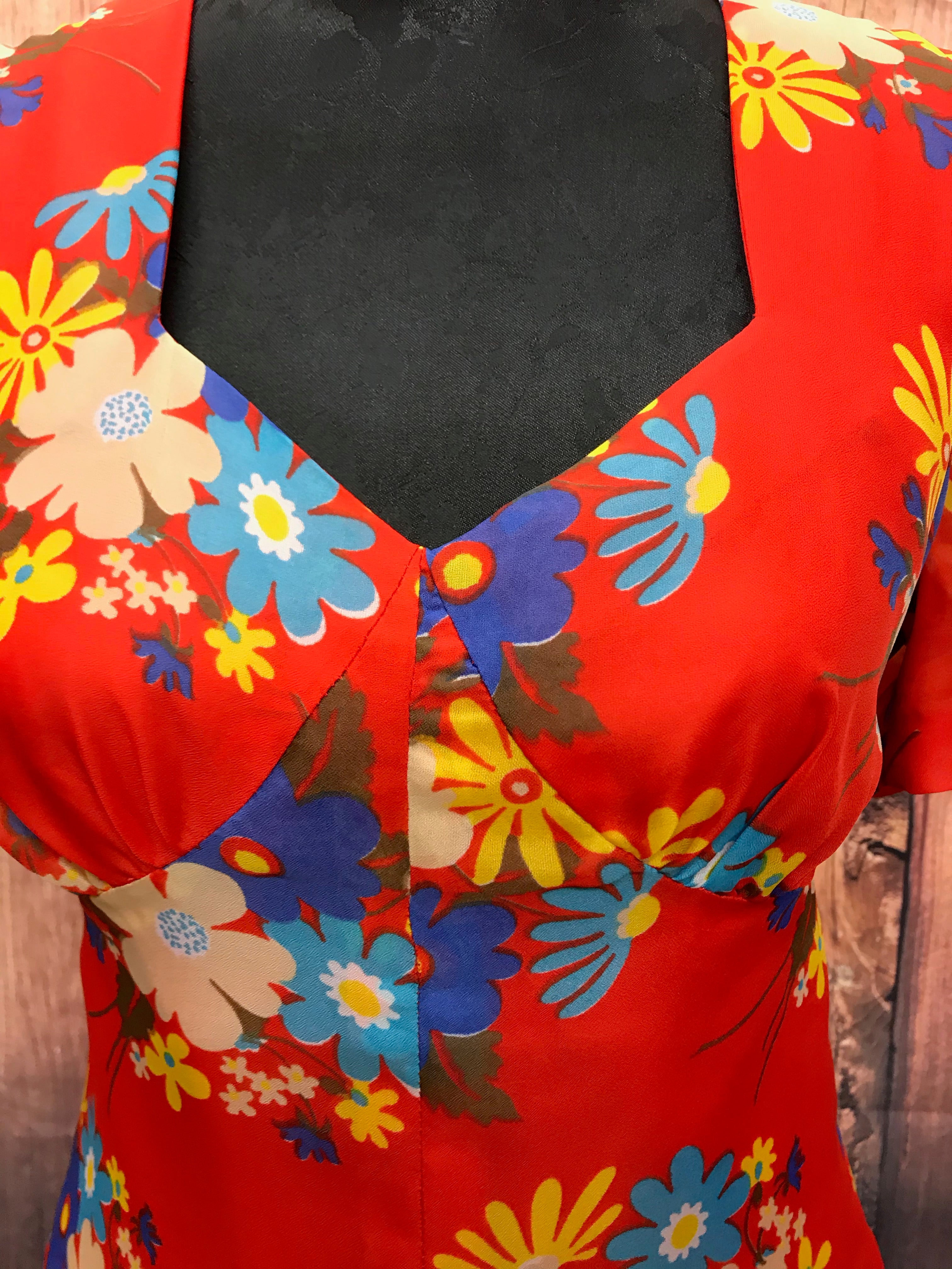 Vintage Blumenkinder Kleid aus den 70zigern Gr.36