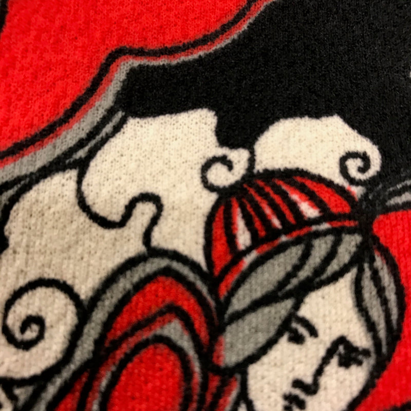 Vintage Kleid – Gr. 46, Rot/Schwarz/Weiß, Unikat, 70er Jahre