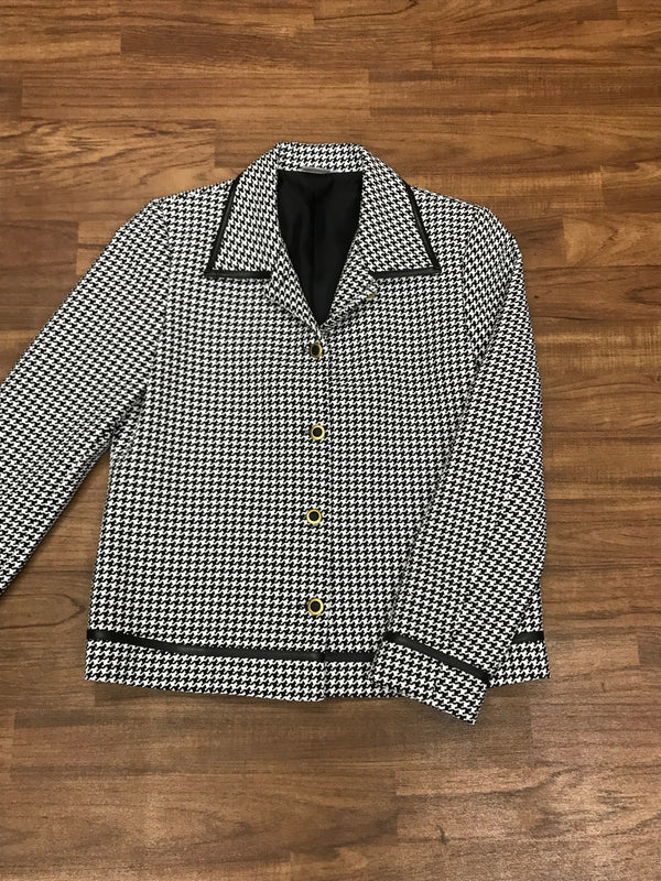 Vintage Jacke in schwarz/weiß Pepita
