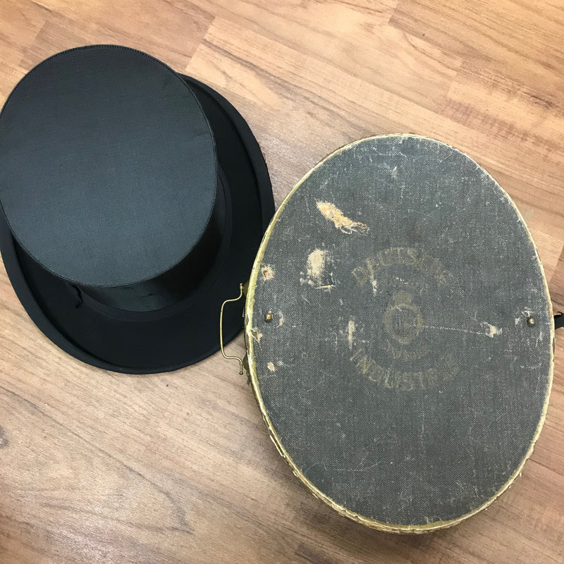 Chapeau Claque Zylinder mit Hutschachtel Gr.56