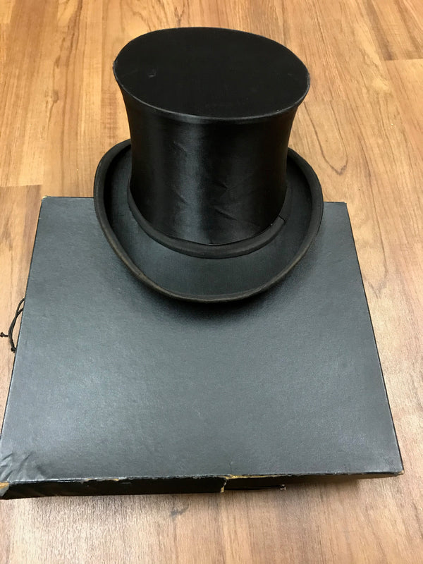 Vintage Chapeau Claque Hut mit Hutschachtel Gr.56