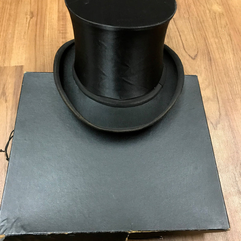Vintage Chapeau Claque Hut mit Hutschachtel Gr.56