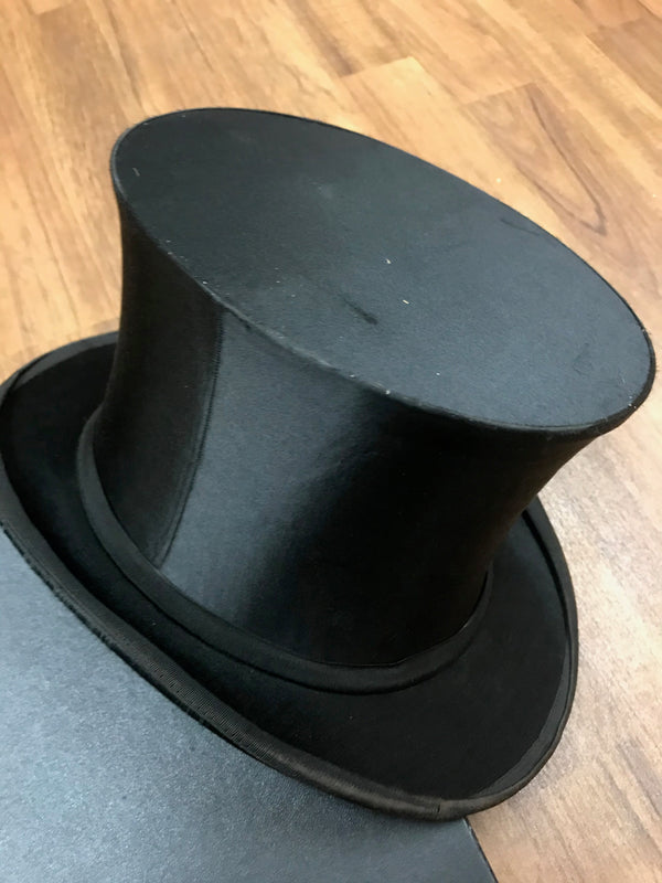 Vintage Chapeau Claque Hut mit Hutschachtel Gr.56