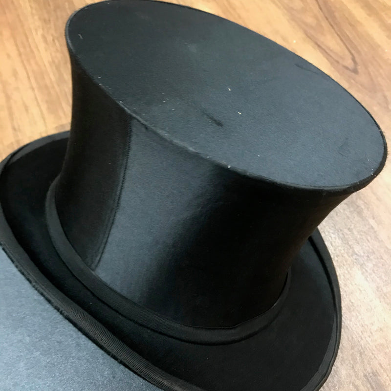 Vintage Chapeau Claque Hut mit Hutschachtel Gr.56