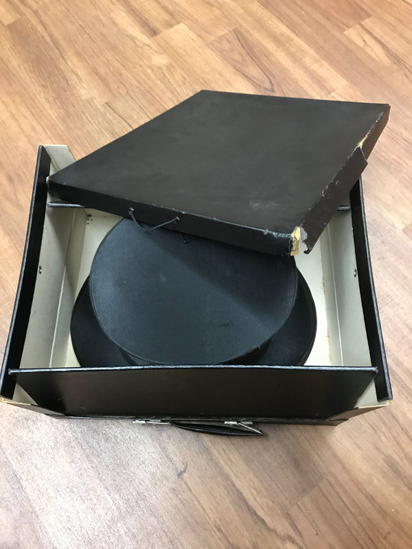 Vintage Chapeau Claque Hut mit Hutschachtel Gr.56
