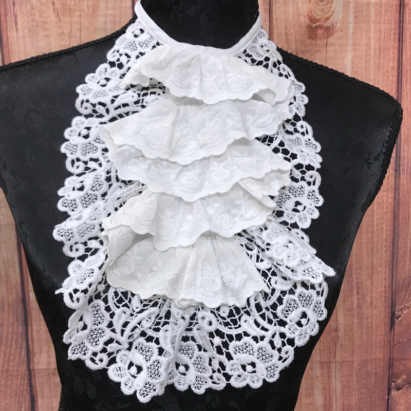 Vintage Jabot, Halsbinde, Halsrüsche aus Baumwolle
