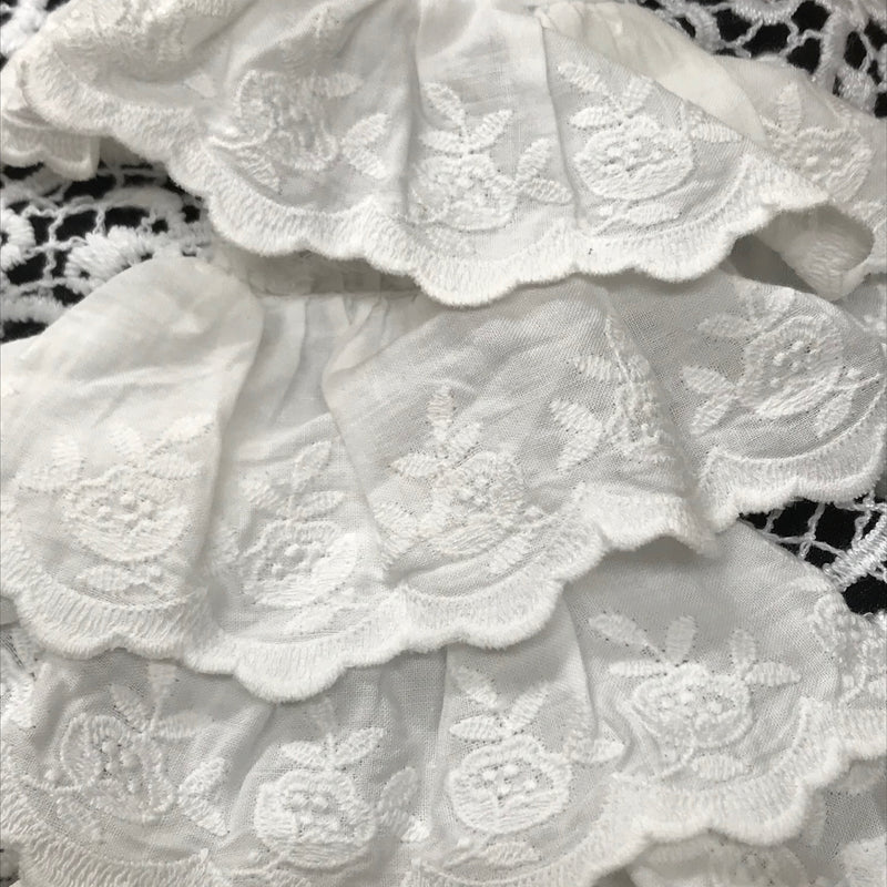 Vintage Jabot, Halsbinde, Halsrüsche aus Baumwolle