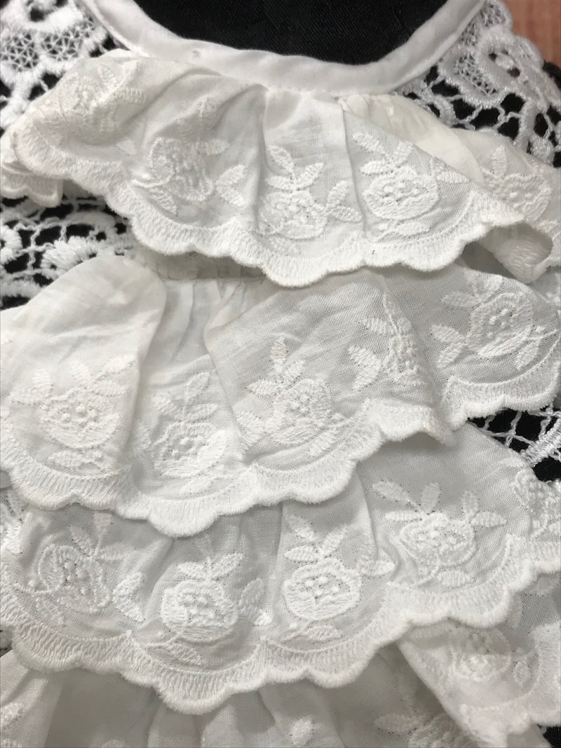 Vintage Jabot, Halsbinde, Halsrüsche aus Baumwolle