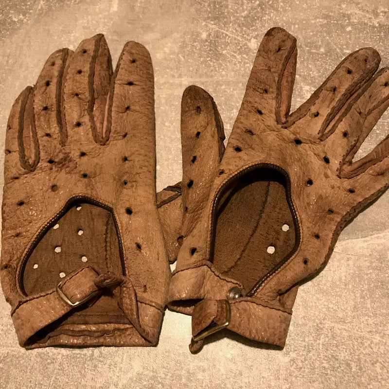 Antike Autohandschuhe Oldtimer, braun
