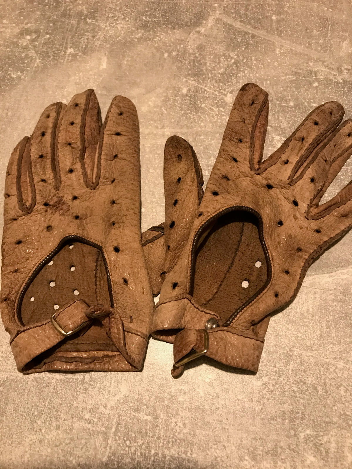 Gants de voiture anciens vintage, marron