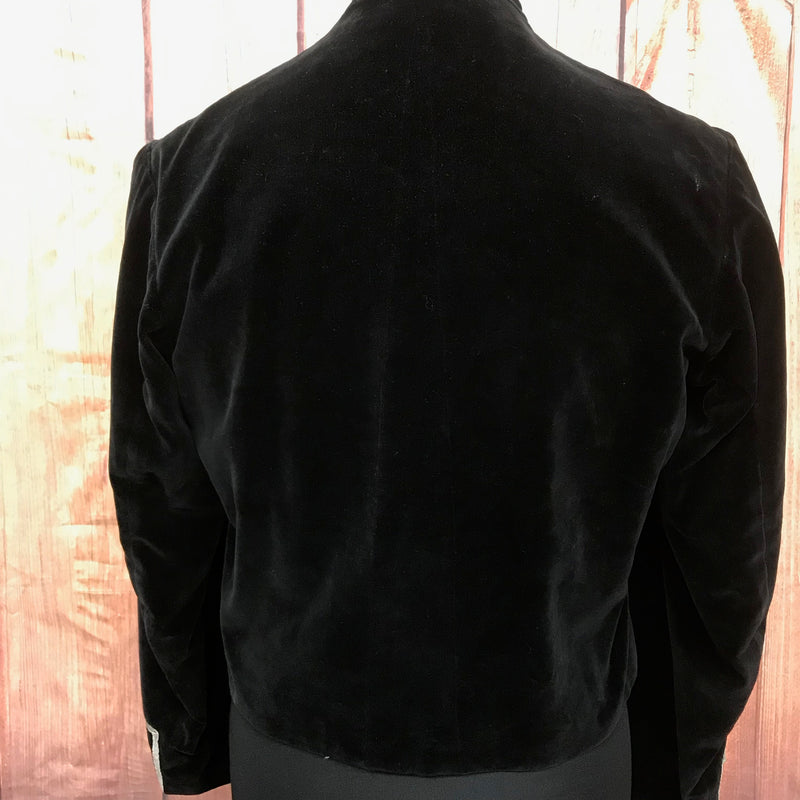 Antike Uniformjacke Samtjacke Dreireiher ca. Gr.44 Schwarzer Samt