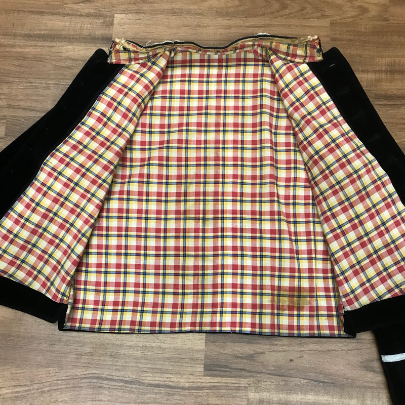 Antike Uniformjacke Samtjacke Dreireiher ca. Gr.44 Schwarzer Samt