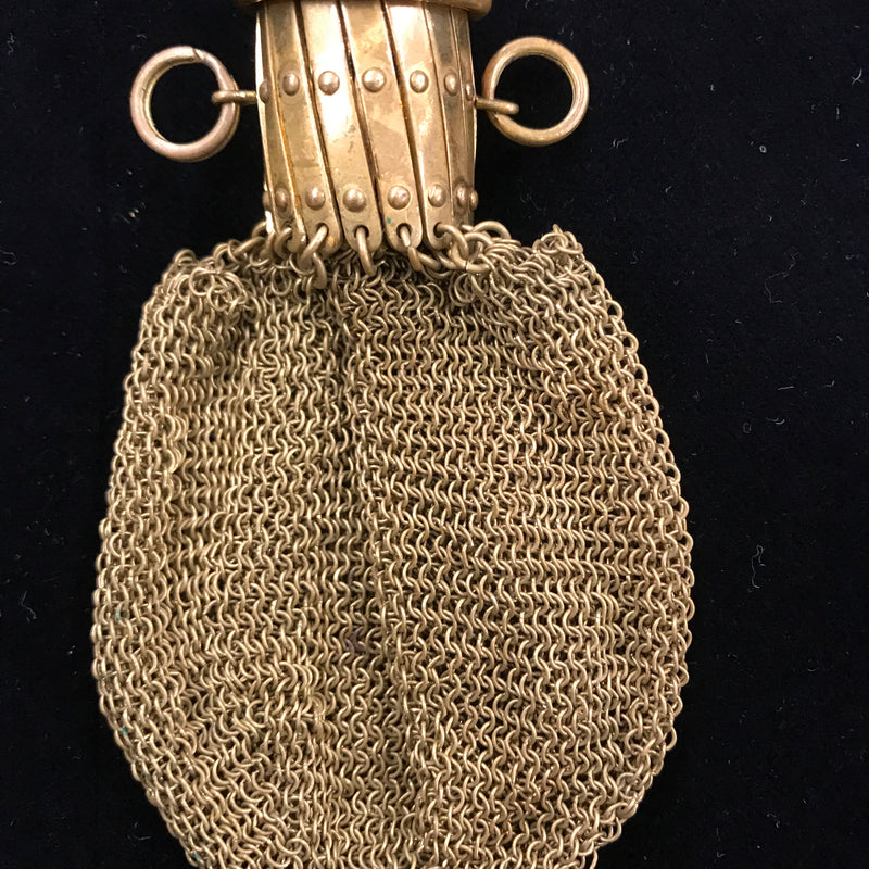 Antike Damen Handtasche mit expandierender Öffnung Beuteltasche