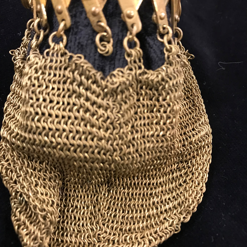 Antike Damen Handtasche mit expandierender Öffnung Beuteltasche