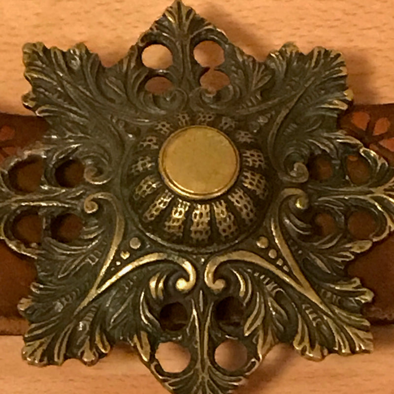 Antiker brauner Ledergürtel große Schnalle Vintage