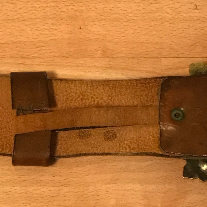 Antiker brauner Ledergürtel große Schnalle Vintage