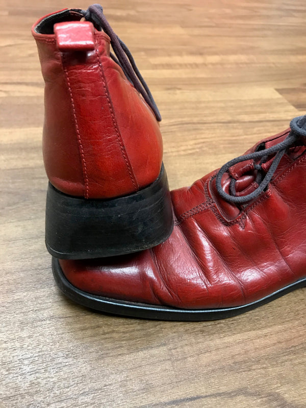 Vintage Schuhe Halbhoch Gr.41 rot