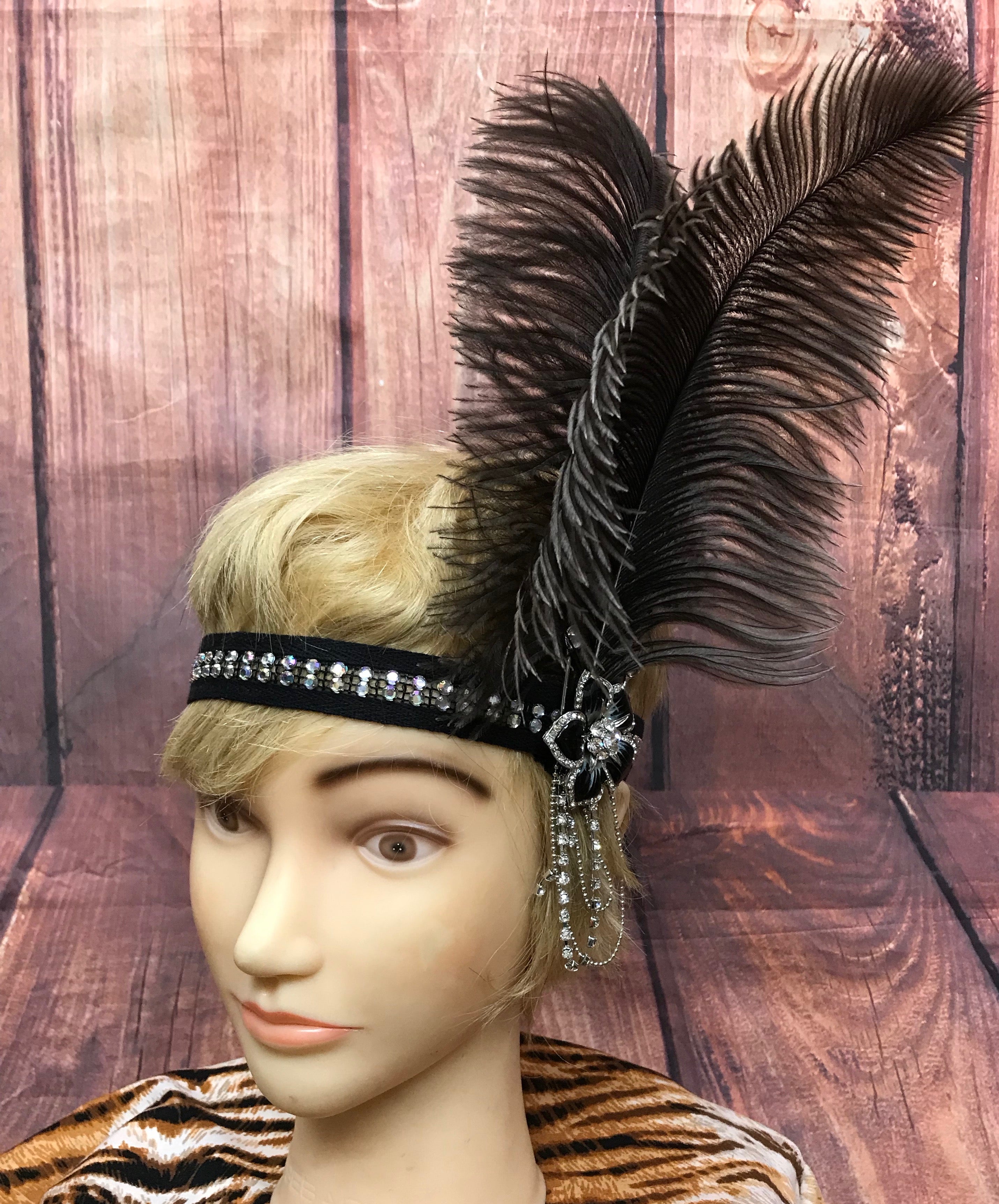Charleston Haarband, Kopfschmuck mit Federn