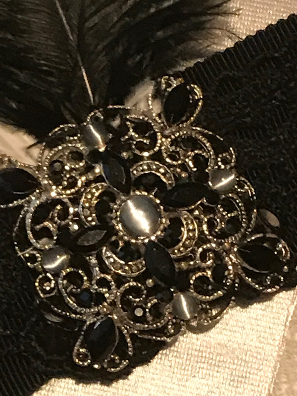 Charleston Kopfschmuck Set mit Handschuhen und Perlenkette