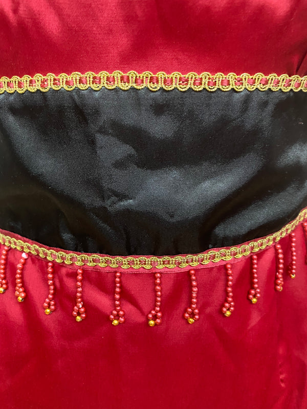 20er Jahre Kleid, Damen-Kostüm rot, Pailletten und Fransen Gr.36  Unikat