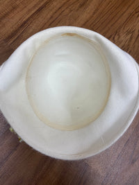 Chapeau de pot des années 1920, crème, cloche taille 56 unique, fini à la main, unique