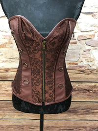 Corset Steampunk Courage en marron, taille S 