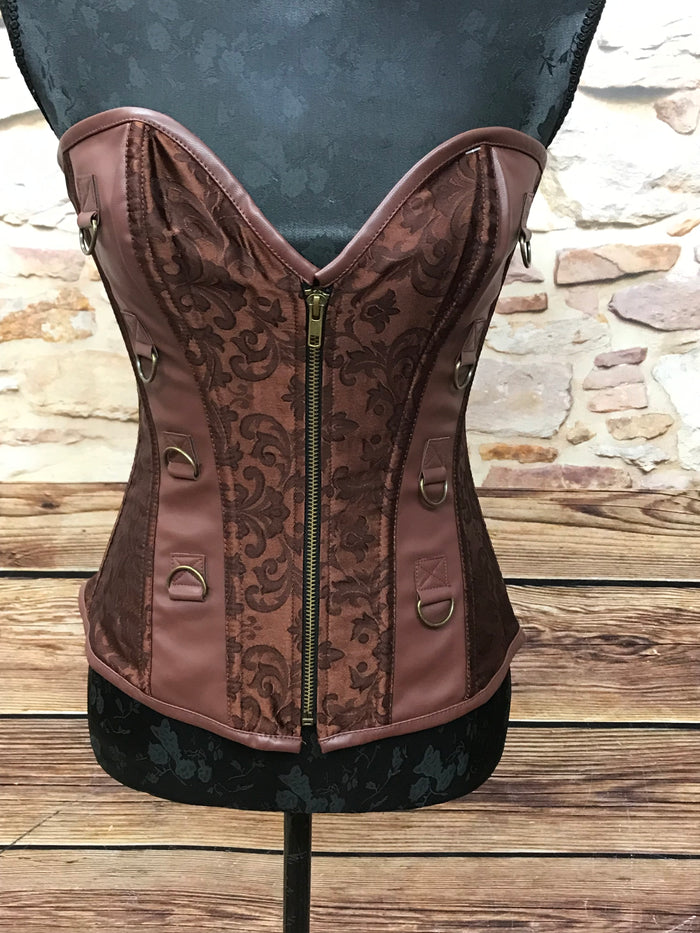 Corset Steampunk Courage en marron, taille S 