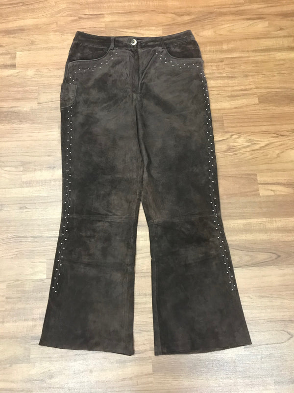 Damen Trachtenlederhose Größe 44 mit Schlag – Echtleder von Landhaus, Vintage-Look