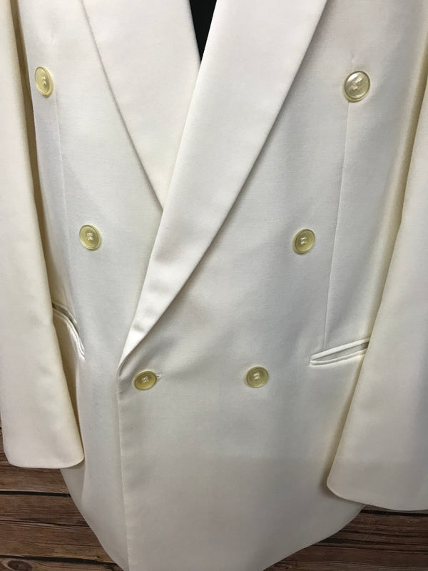 Elfenbeinfarbenes Doppelreiher Dinner Jacket von Wilvorst – Größe 106, Vintage
