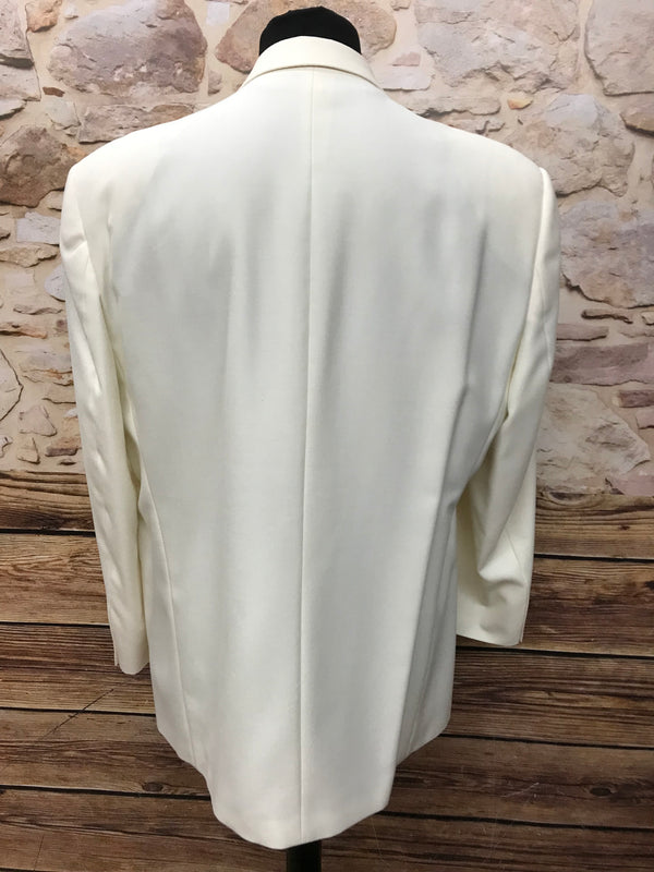 Luxuriöses Elfenbeinfarbenes Doppelreiher Dinner Jacket von Masterhand – Größe 27, Vintage