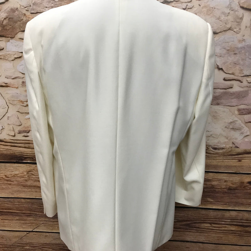 Luxuriöses Elfenbeinfarbenes Doppelreiher Dinner Jacket von Masterhand – Größe 27, Vintage