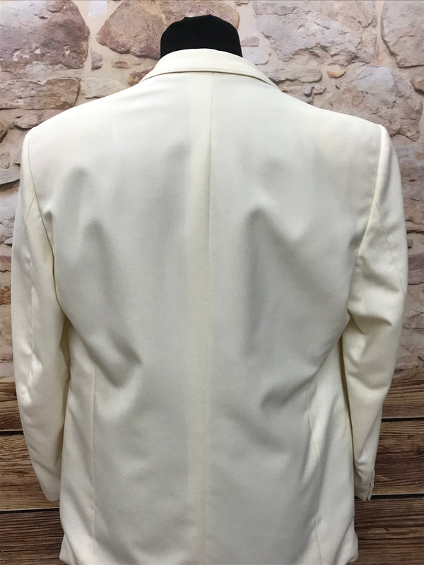 Ivoryfarbenes Einreiher Dinner Jacket – Größe 26, Vintage