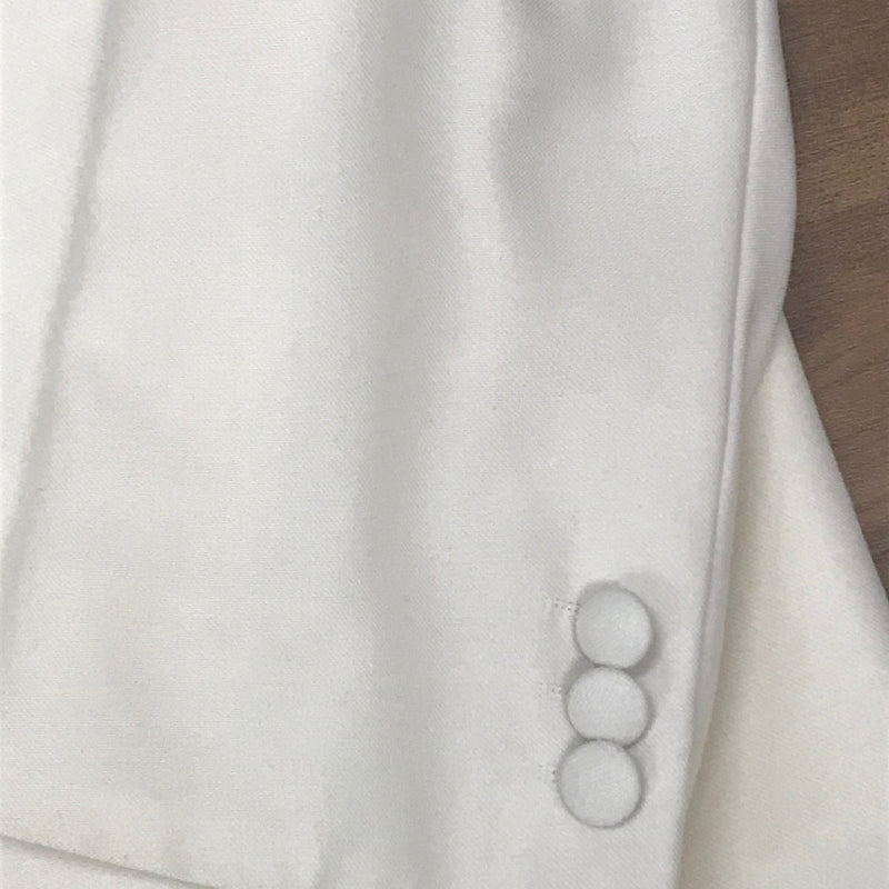 Dinner Jacket Spitzkragen in creme Gr.46