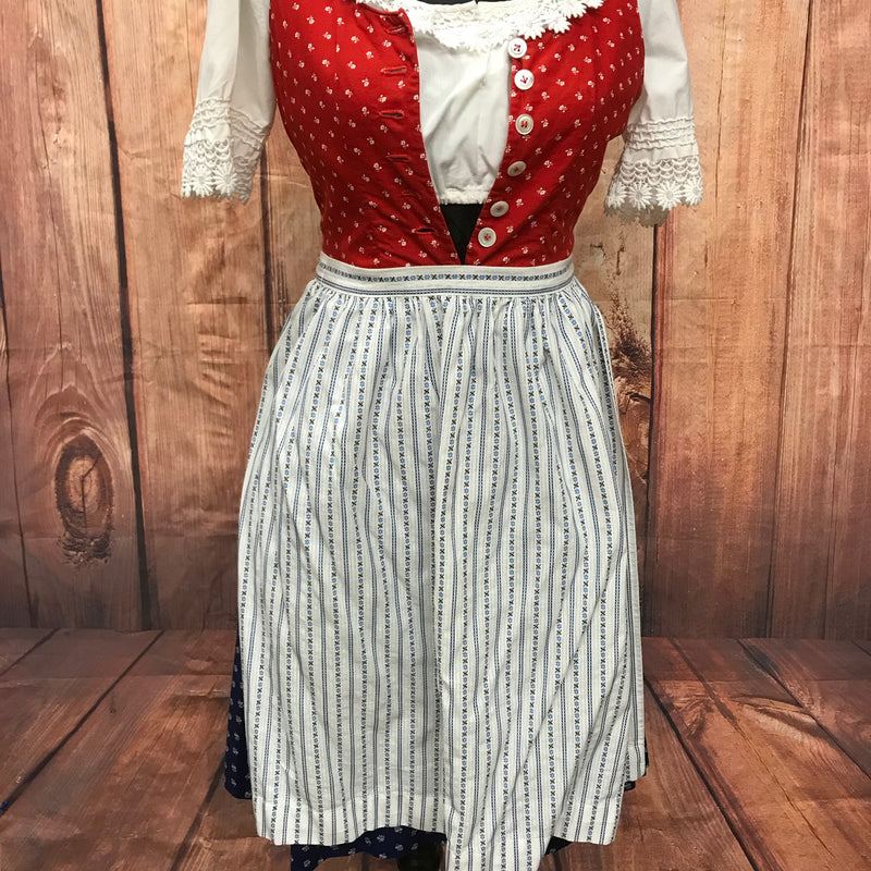 Vintage Dirndl Gr.32  rot/blau