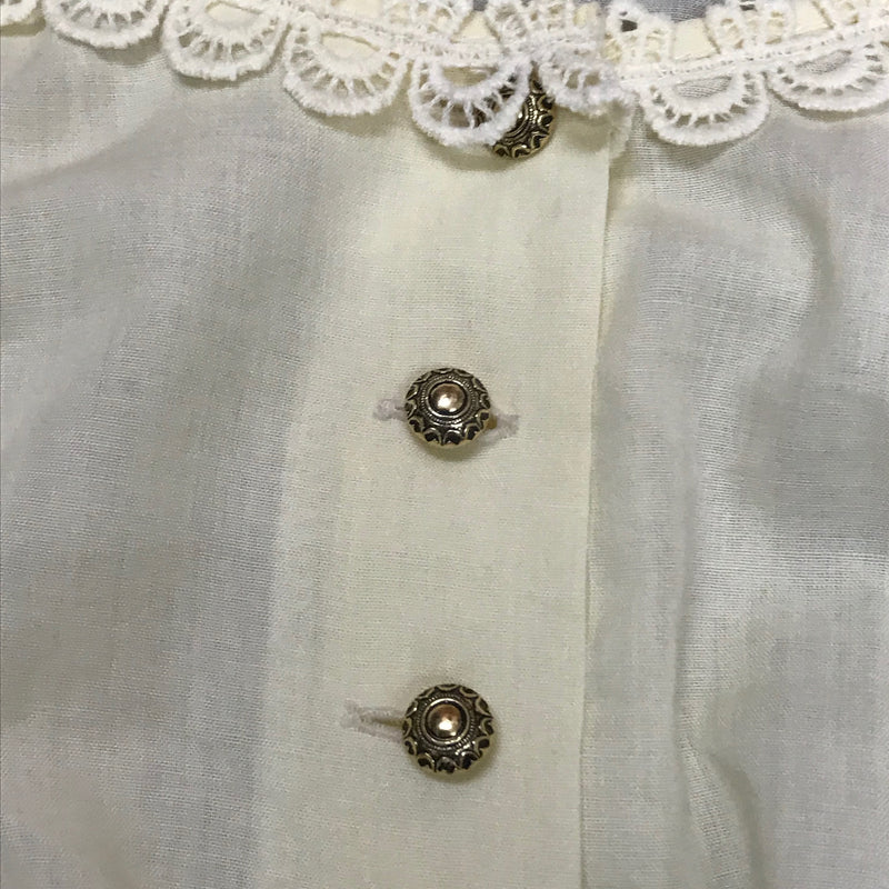 70er Jahre Vintage Dirndlbluse Gr.38, beige mit Glockenärmel