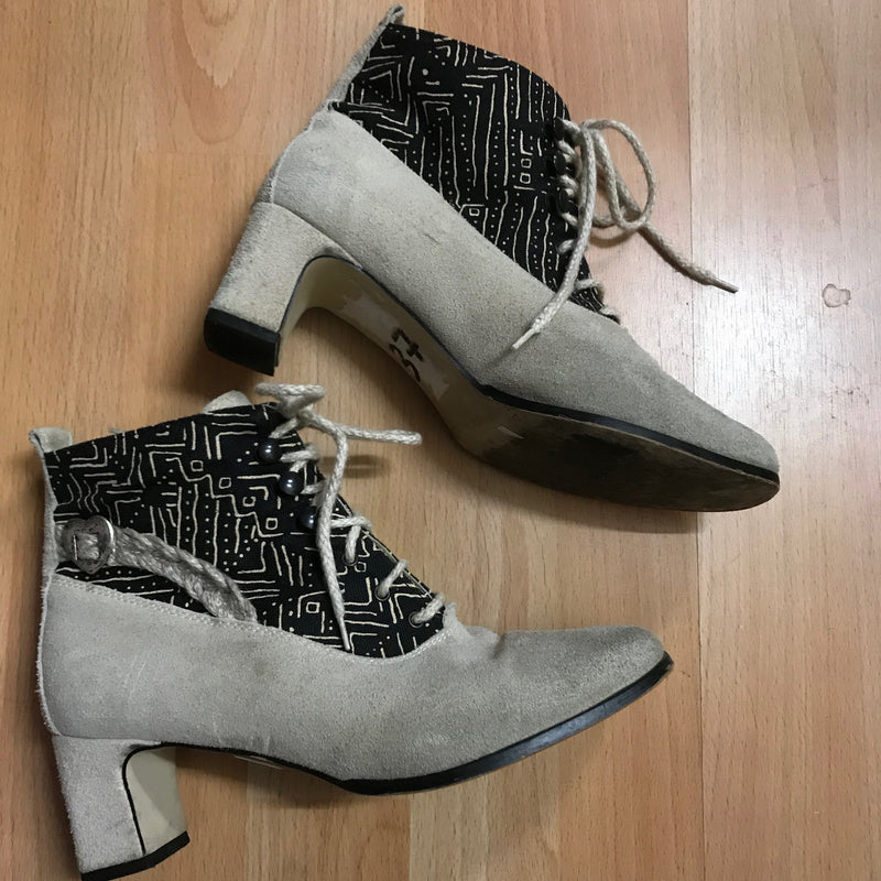 Beige Trachten Stiefeletten Damen Schuhe Gr.37