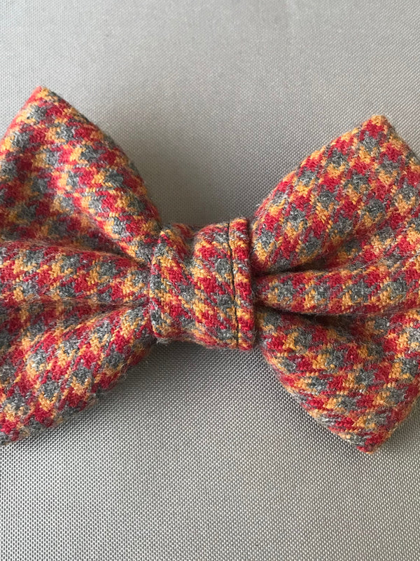 Karierte Fliege 20er Jahre HandmadeKarierte Fliege 20er Jahre Handmade, tweed, rot grau gelb