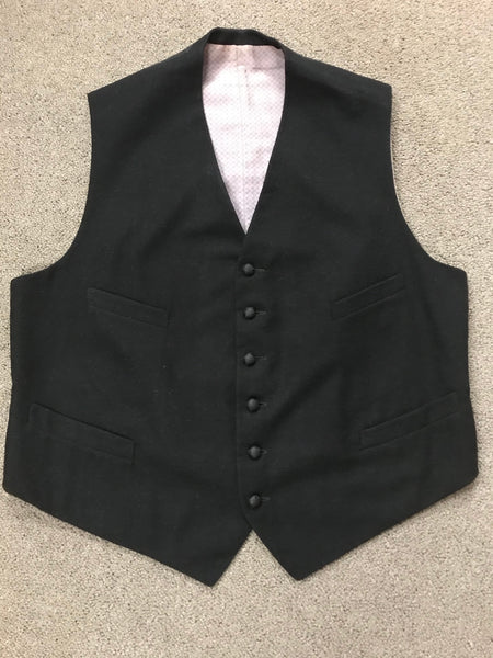 „Vintage Frackweste schwarz Schurwolle handmade Gr 50/52