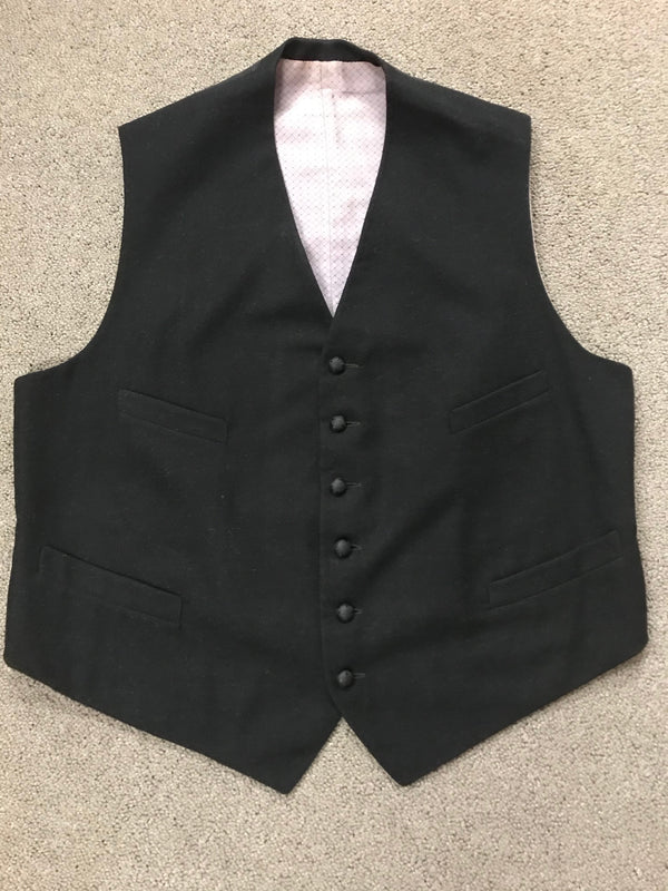 „Vintage Frackweste schwarz Schurwolle handmade Gr 50/52