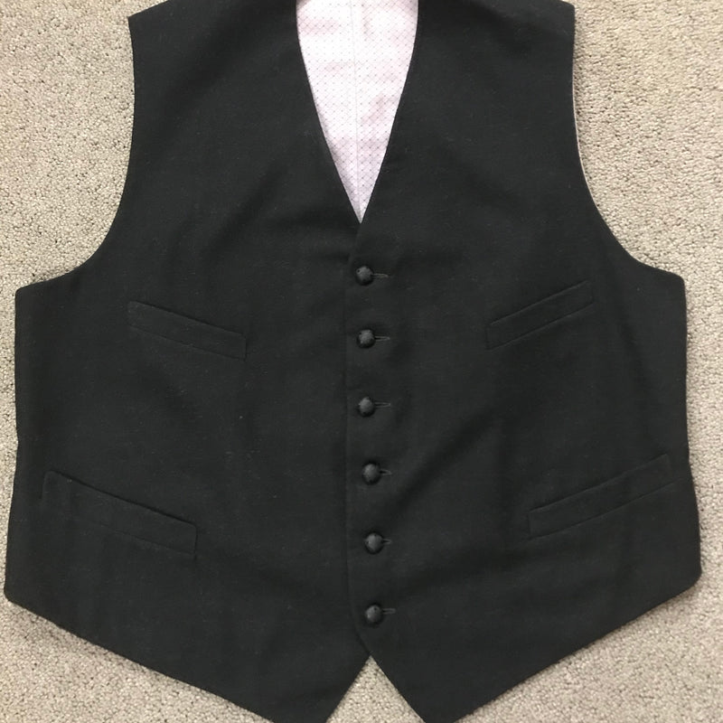 „Vintage Frackweste schwarz Schurwolle handmade Gr 50/52