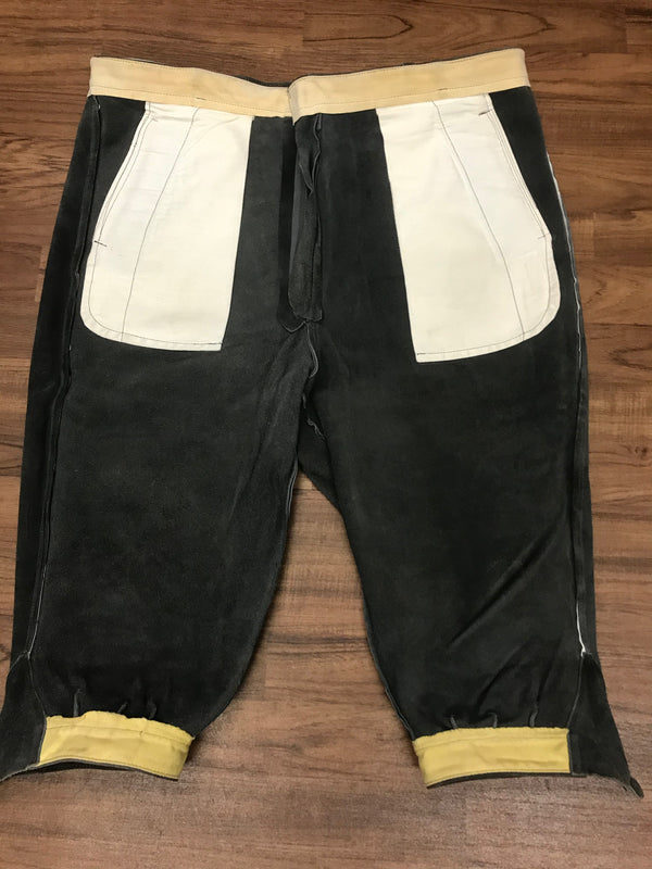 Graue Kniebundlederhose für Herren – Vintage aus den 80/90ern