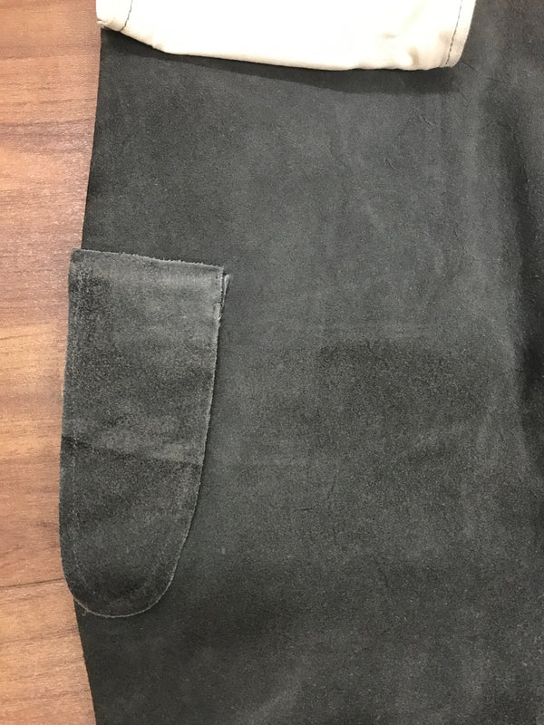 Graue Kniebundlederhose für Herren – Vintage aus den 80/90ern