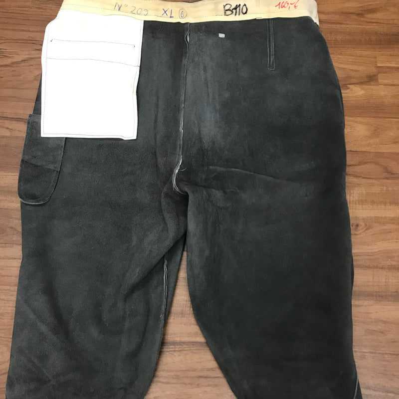 Graue Kniebundlederhose für Herren – Vintage aus den 80/90ern