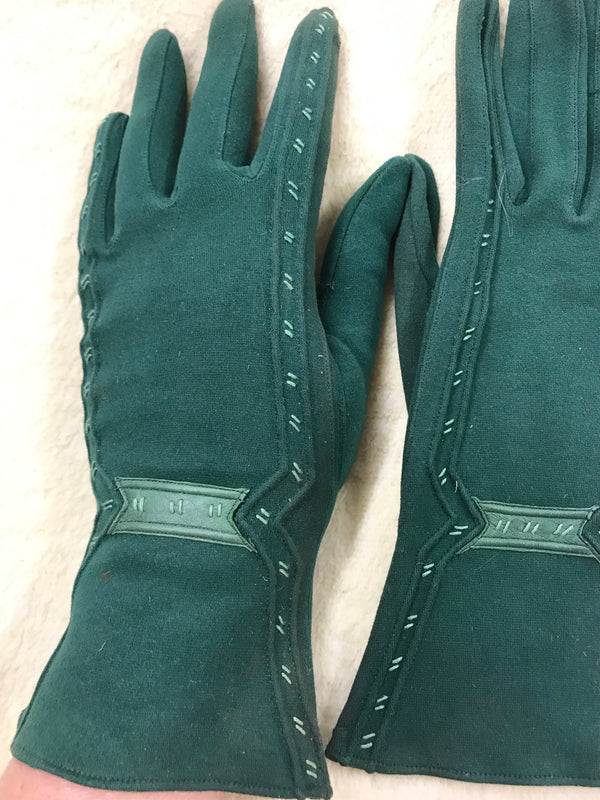 Antike Handschuhe aus den 1920er Jahren, Unikat in grün