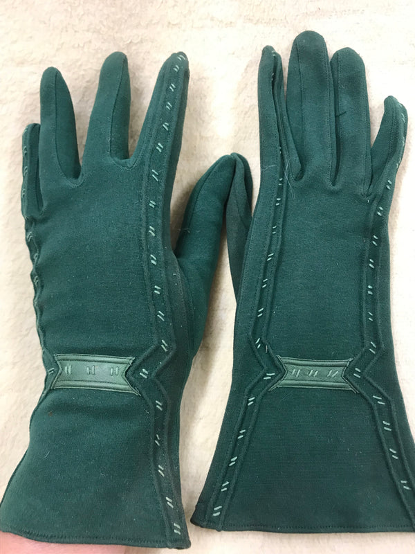 Antike Handschuhe aus den 1920er Jahren, Unikat in grün